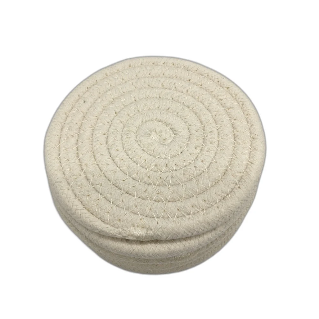 White 11CM Absorbent Woven Round Drink Coasters 6 Pack Tabletop Protection NEW