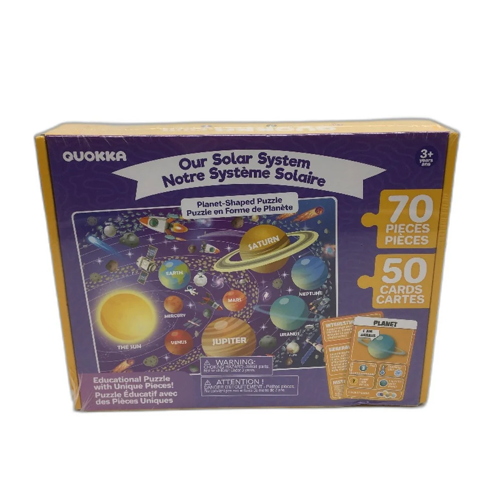 QUOKKA Our Solar System 70PCS Jigsaw Puzzles & 50 Cards Learn Space Age 3Y+ NEW - Image 4