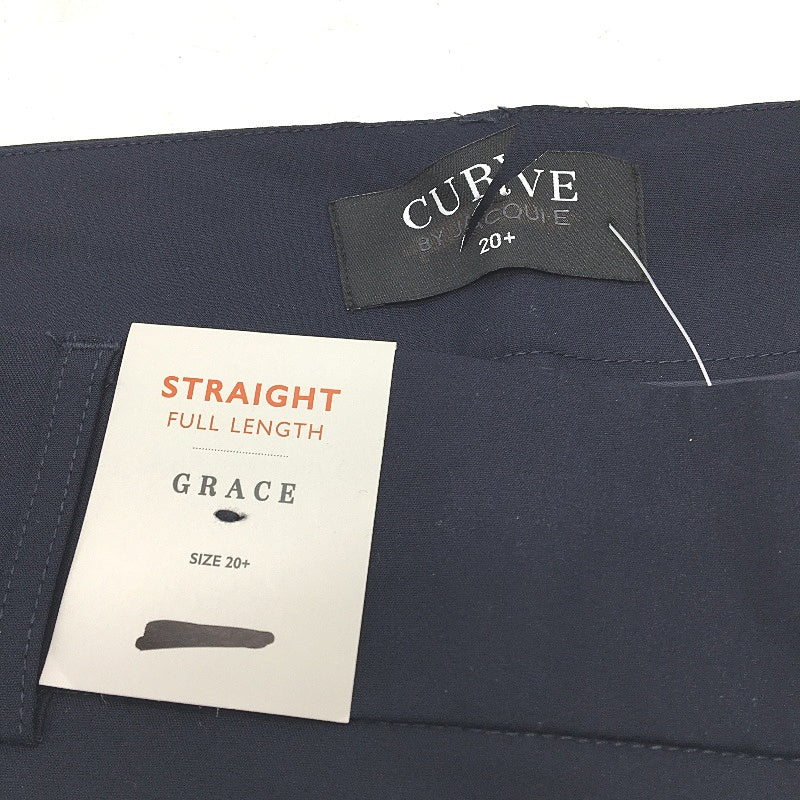 Jacqui.E Grace Straight Full Length Navy Blue Pants Ladies Size AU 20+ Curve NEW - Image 3