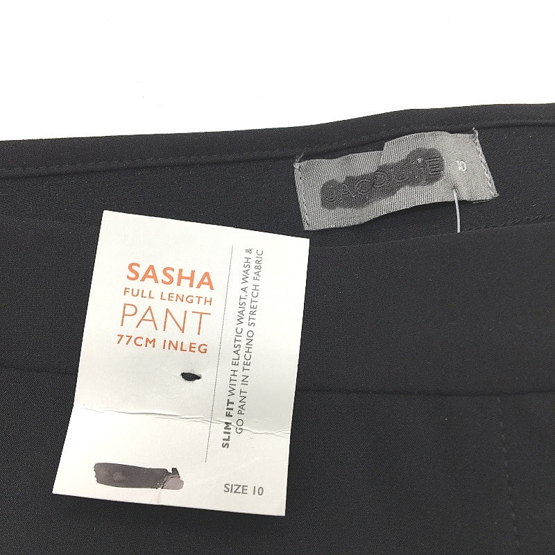 Jacqui.E Sasha Full Length Slim Fit Black 66cm InLeg Pants Ladies Size AU 10 NEW - Image 3