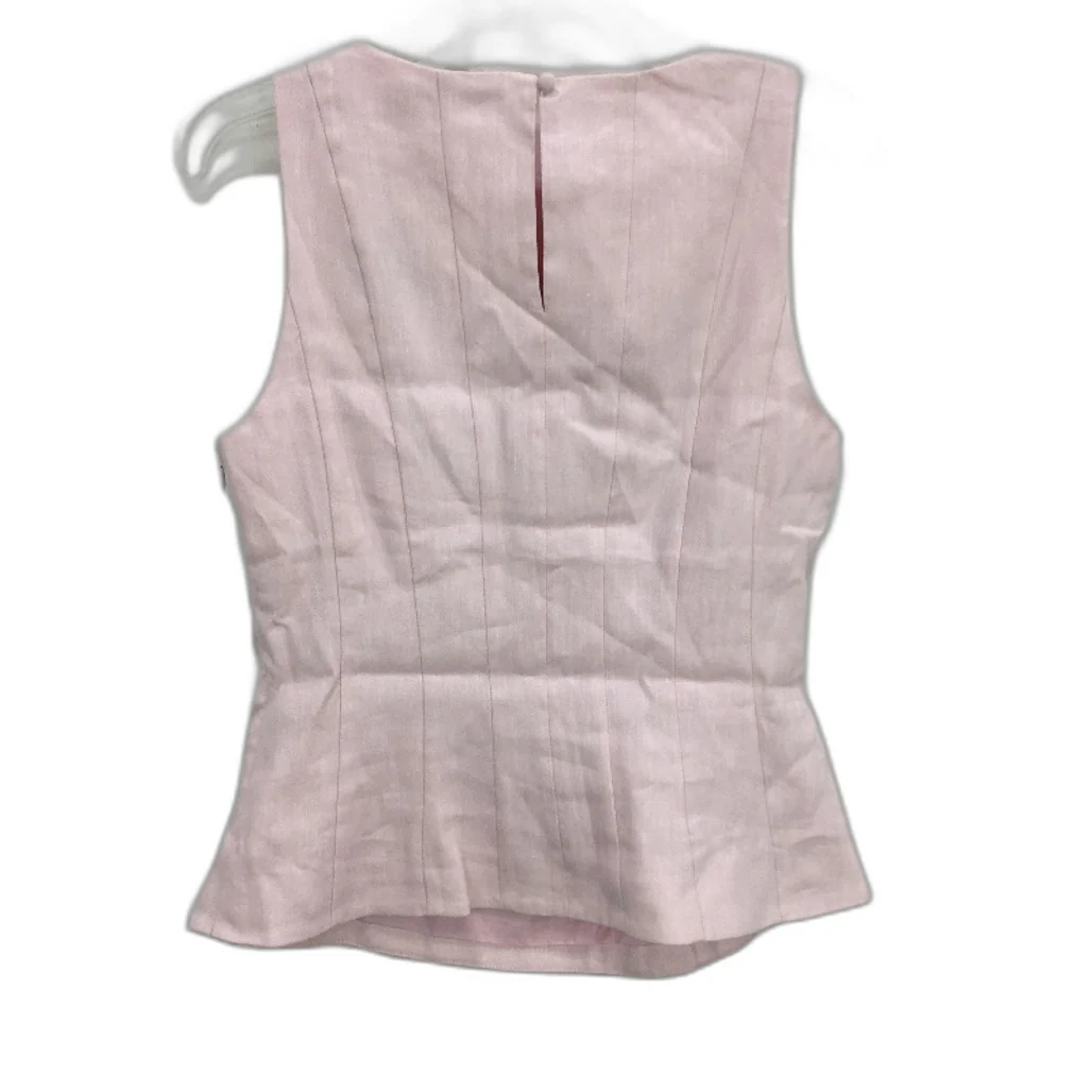 Portmans Poppie Panelled Linen Blend Carnation Pink Top Ladies Size AU 10 NEW - Image 2