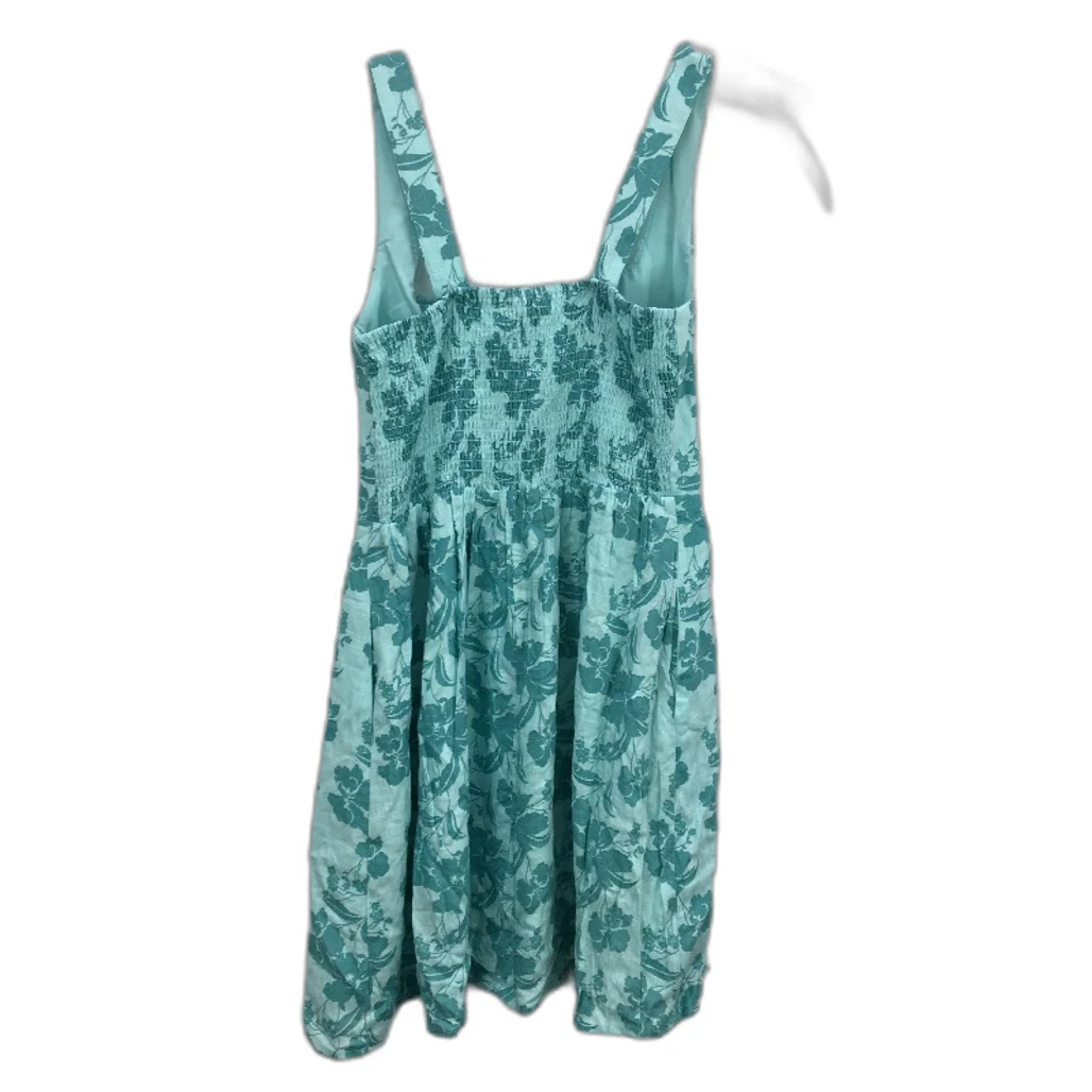 Dotti Bella Skater Teal Mono Floral Shirred Back Mini Dress Ladies Sz AU 12 NEW - Image 2