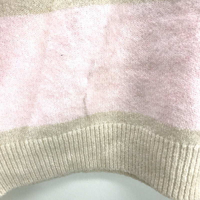 Dotti Avery Crew Neck Fluffy Knit Pink Cream Stripe Sweater Ladies Sz Medium NEW - Image 6