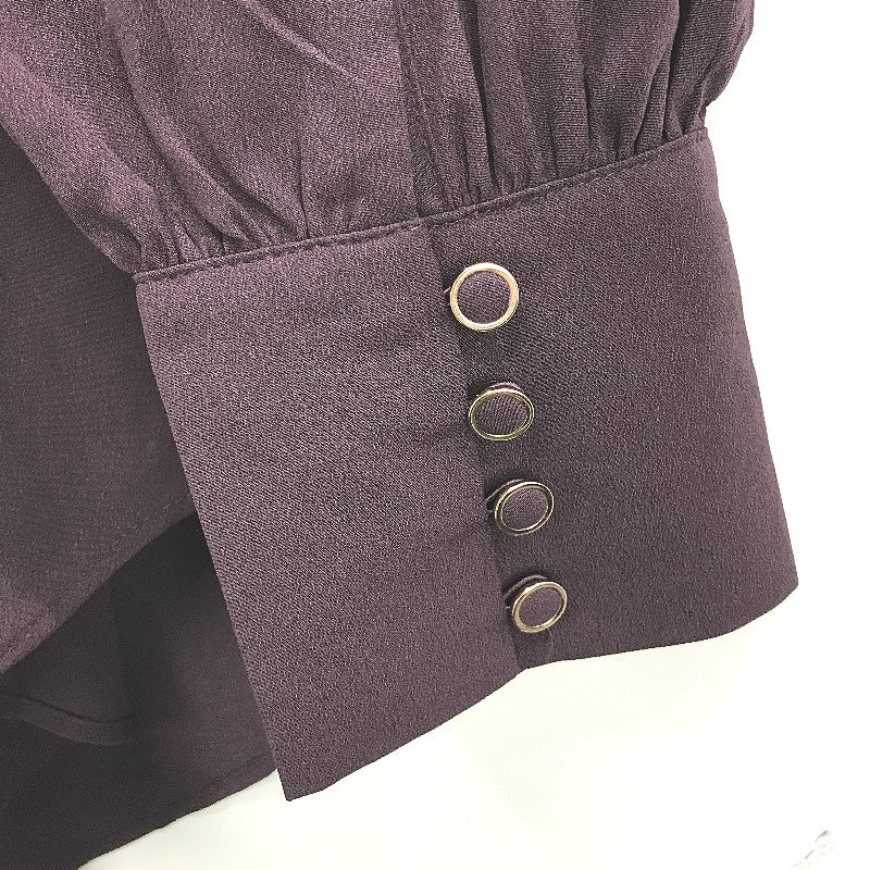 Portmans Tayla Tie Neck Aubergine Purple Longsleeve Shirt Ladies Size AU 14 NEW - Image 5