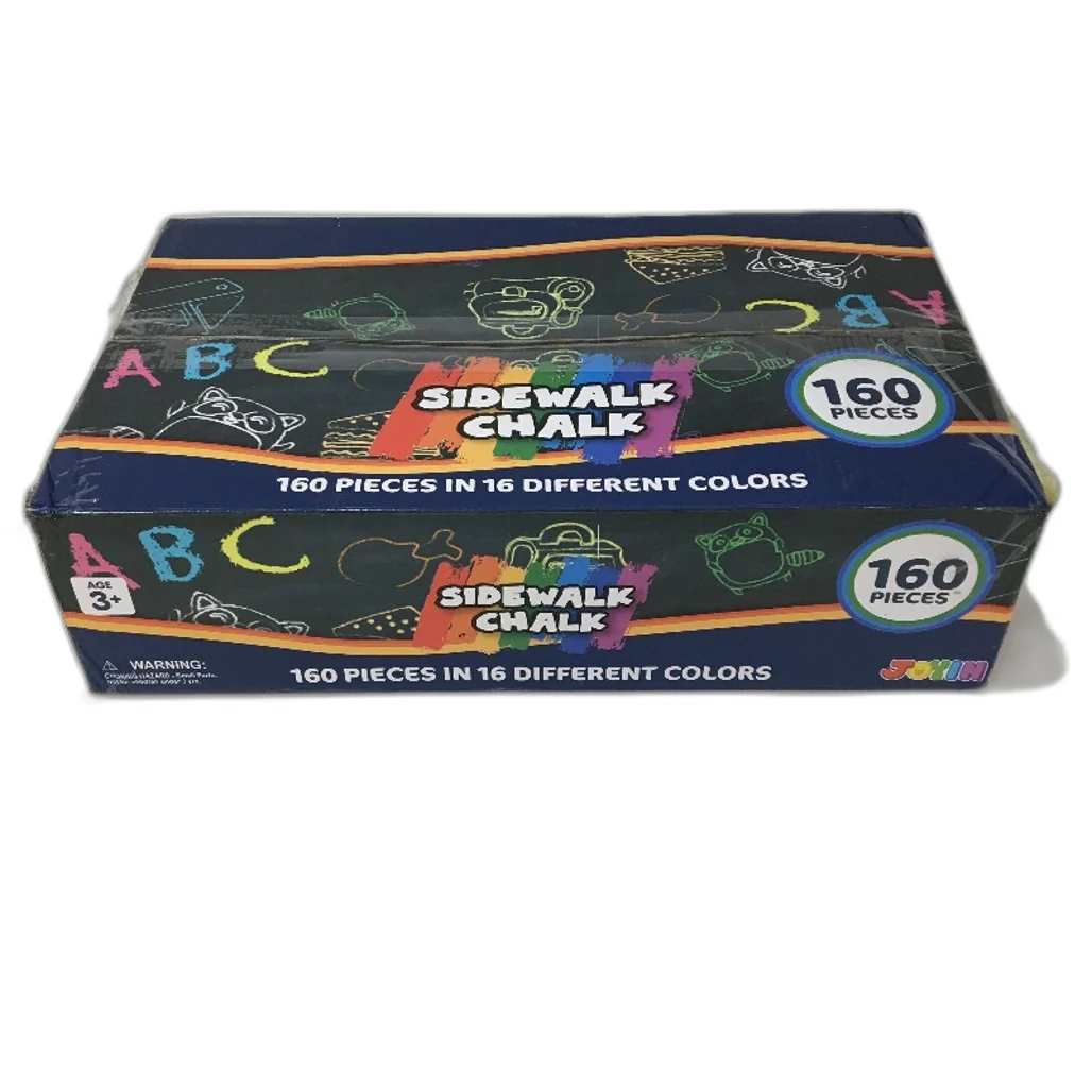 JOYIN 160PCS Washable Sidewalk Chalks Set Non Toxic Jumbo Size Outdoor Play NEW - Image 4