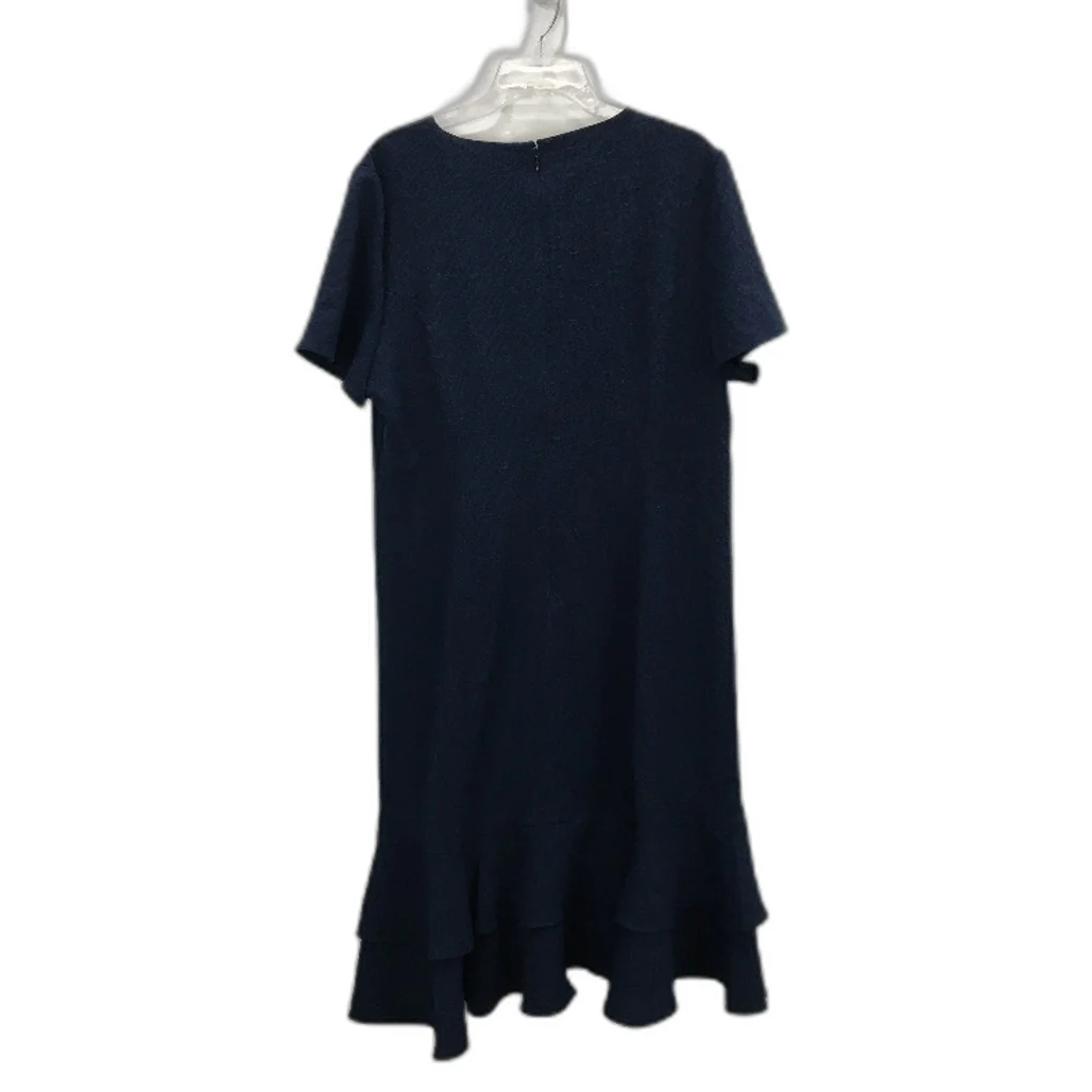 Jacqui.E Astrid Frill Hem Nautical Navy Knee Length Dress Ladies Size AU 18 NEW - Image 2