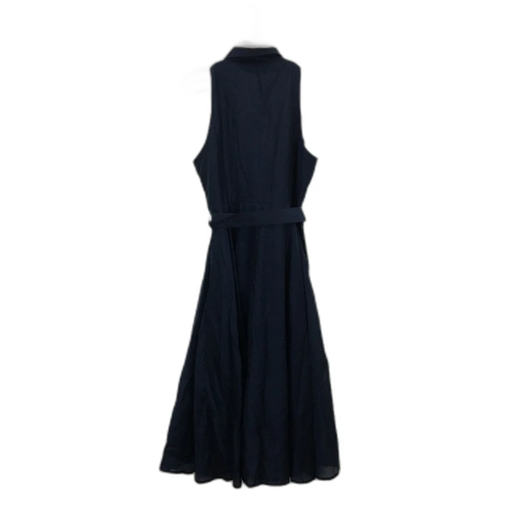 Portmans Chris Voile Russian Navy Blue Midi Dress Ladies Size AU 16 NEW - Image 2