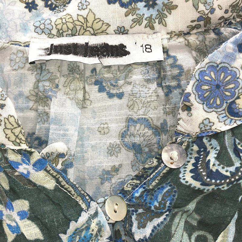 Just Jeans Lorelai Button Thru Paisley Green Blouse Ladies Size AU 18 Curve NEW - Image 3