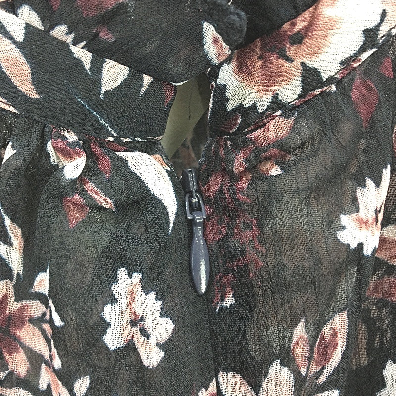 Jacqui.E Melania Flower Whispers Frill Detail Black Blouse Ladies Size AU 18 NEW - Image 5