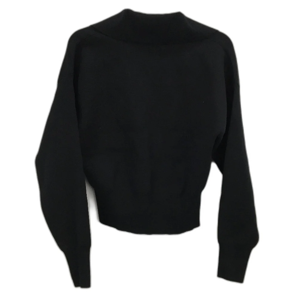 Portmans Camille Collared Knit Black Long Sleeve Top Ladies Size Medium NEW - Image 2