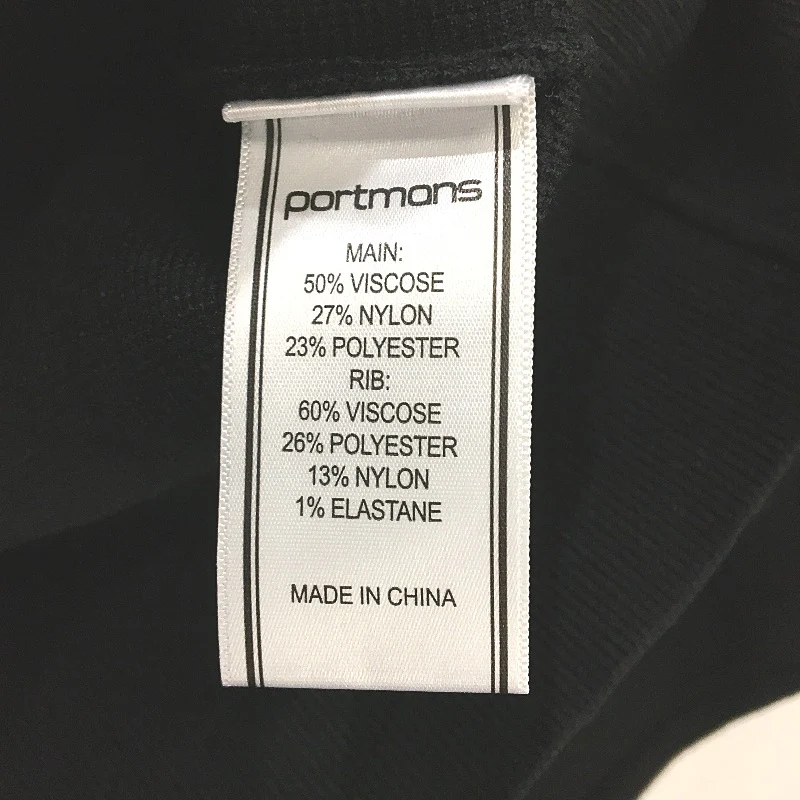 Portmans Camille Collared Knit Black Long Sleeve Top Ladies Size Medium NEW - Image 4