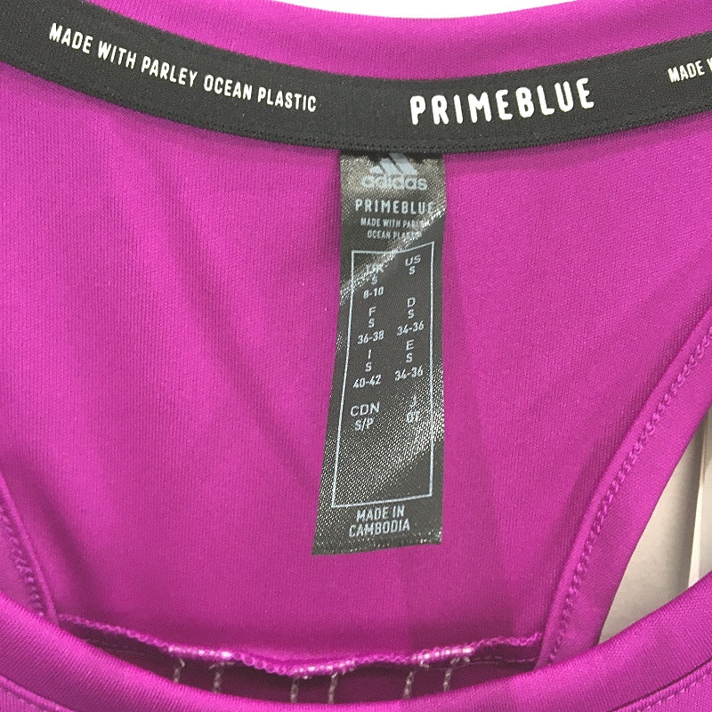 Adidas PrimeBlue AeroReady 3 Stripes Purple Tank Top Ladies Size Small NEW - Image 4