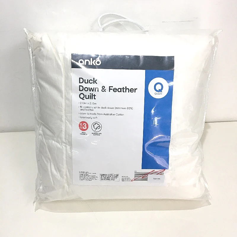 High Warmth All Seasons Cotton Cover Duck Down and Feather Quilt QUEEN NEW - Image 4