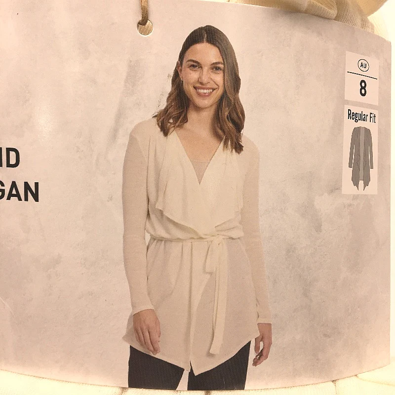 Crane Performance Merino Fine Wool Blend Wrap Cardigan Top Ladies Size 8 NEW - Image 3
