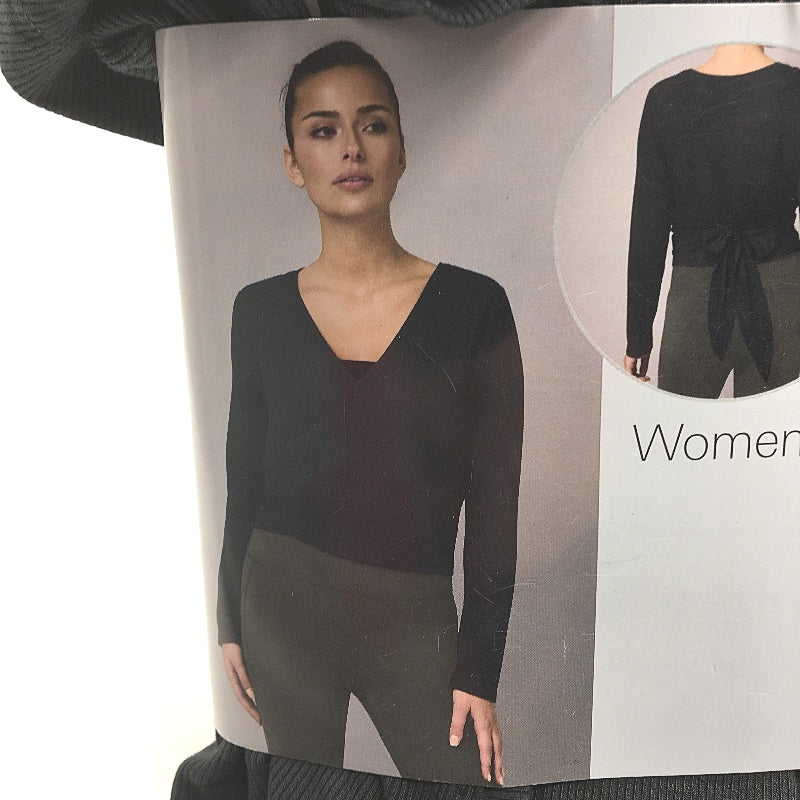 Crane Performance Black Moisture Regulating Modal Blend Wrap Top Size L NEW - Image 3