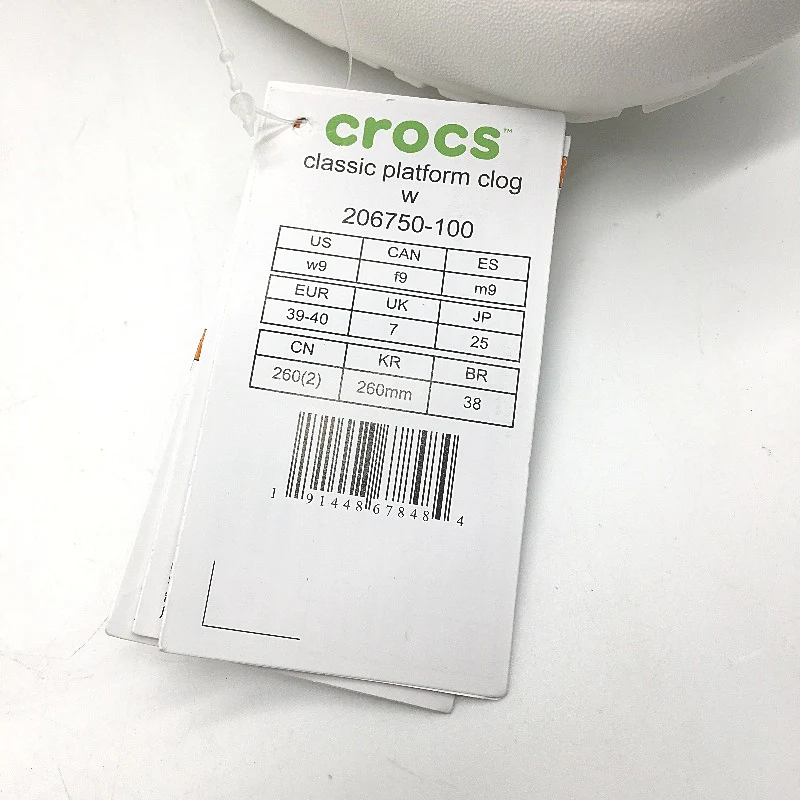 Crocs Comfort Classic Platform Clog Shoe White Ladies Roomy Fit US9 EU 39-40 NEW - Image 4