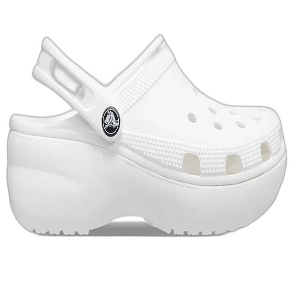 Crocs Comfort Classic Platform Clog Shoe White Ladies Roomy Fit US9 EU 39-40 NEW - Image 6