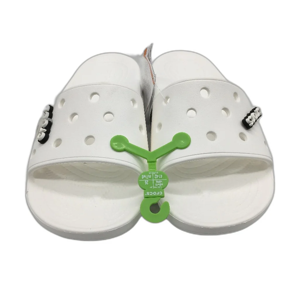 Crocs Iconic Comfort White Classic Slide Sandals Unisex US Size M8 W10 NEW - Image 2