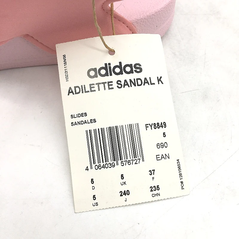 Adidas Pink Silver Adilette Cloudfoam Sandals FY8849 KIDS Size US 5 EU 37 NEW - Image 6