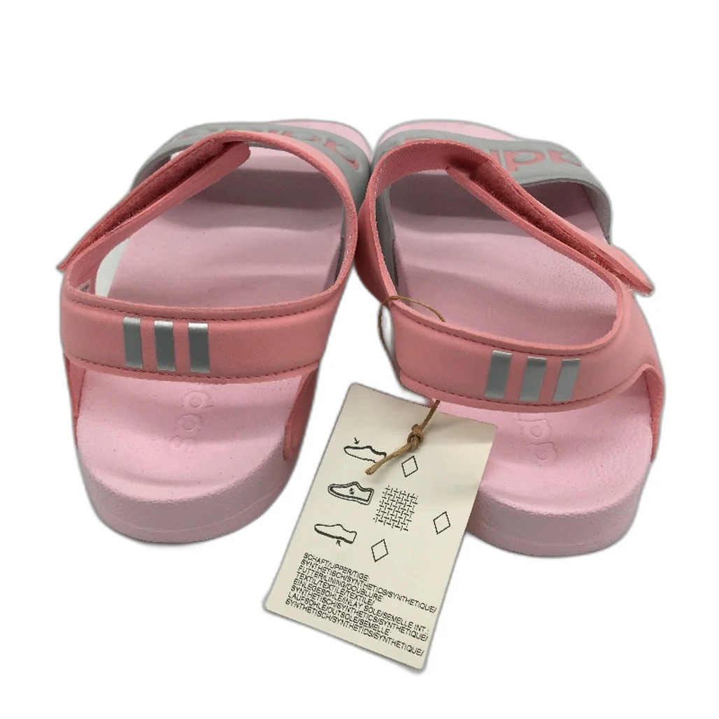 Adidas Pink Silver Adilette Cloudfoam Sandals FY8849 KIDS Size US 5 EU 37 NEW - Image 7