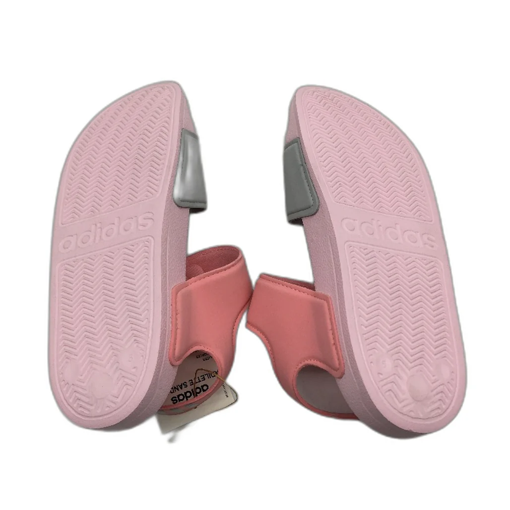 Adidas Pink Silver Adilette Cloudfoam Sandals FY8849 KIDS Size US 5 EU 37 NEW - Image 8