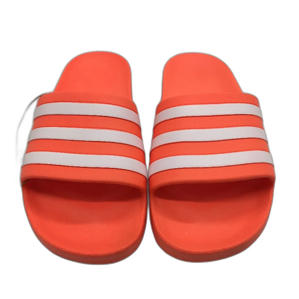 Adidas Neon Orange Adilette Aqua 3 Stripe Slides Unisex Size US M8 L10 EU 42 NEW - Image 2