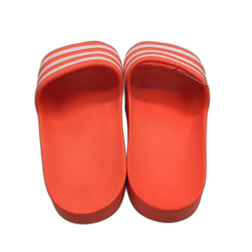 Adidas Neon Orange Adilette Aqua 3 Stripe Slides Unisex Size US M8 L10 EU 42 NEW - Image 3