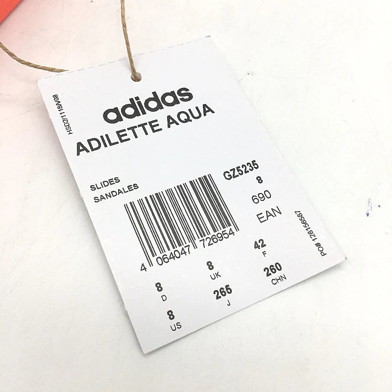 Adidas Neon Orange Adilette Aqua 3 Stripe Slides Unisex Size US M8 L10 EU 42 NEW - Image 4