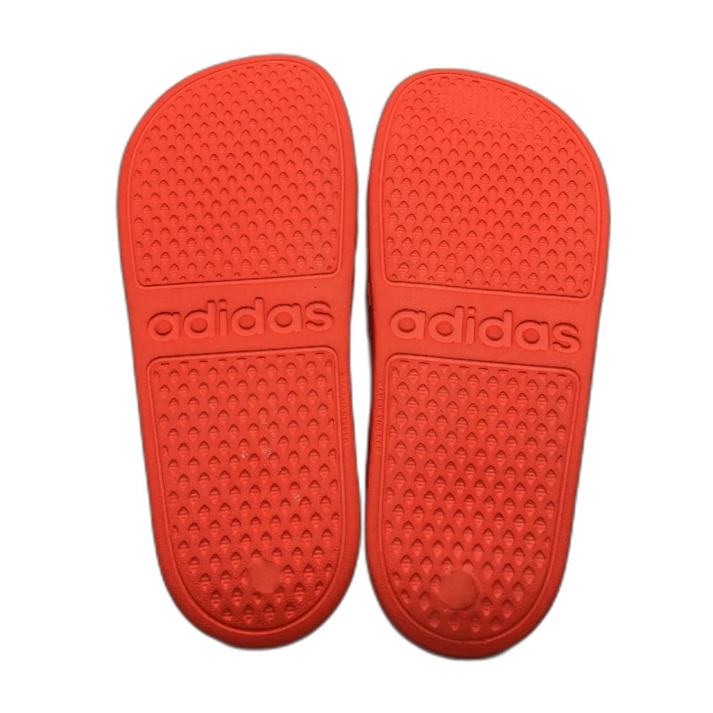 Adidas Neon Orange Adilette Aqua 3 Stripe Slides Unisex Size US M8 L10 EU 42 NEW - Image 5