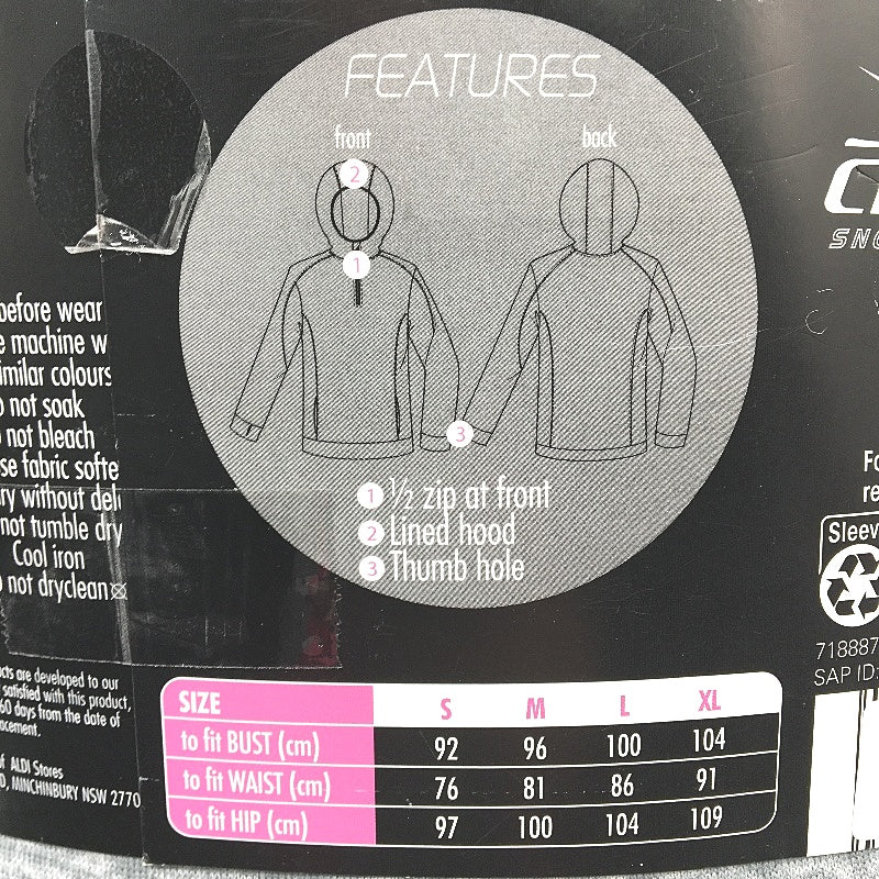 Crane Charcoal Grey Moisture Regulating Fleece Hoodie Jumper Ladies Size XL NEW - Image 4