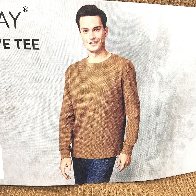 Westbay Rust Regular Fit 100% Cotton Waffle Long Sleeve Tee Mens Size S NEW - Image 3