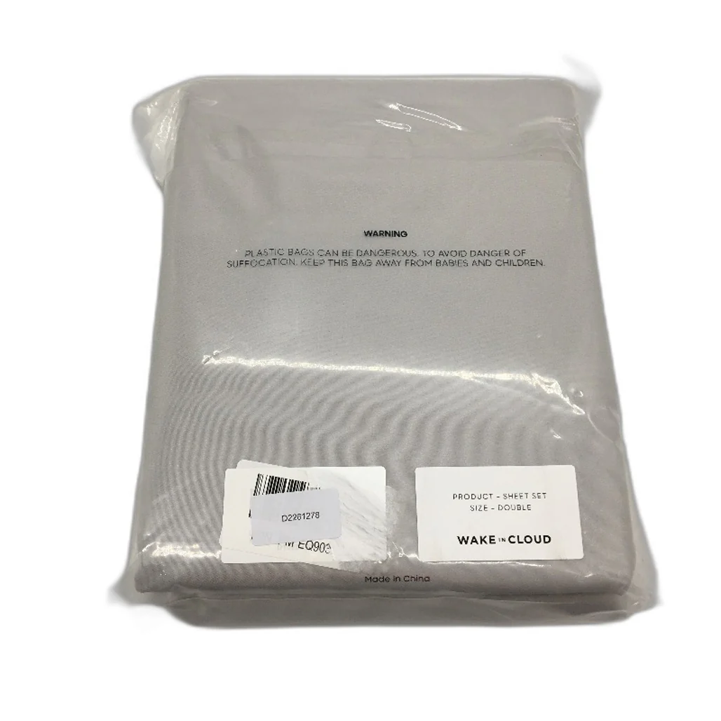Wake in Cloud Lightweight Silver Grey Fitted Sheet Set DOUBLE Bed NEW - Image 2