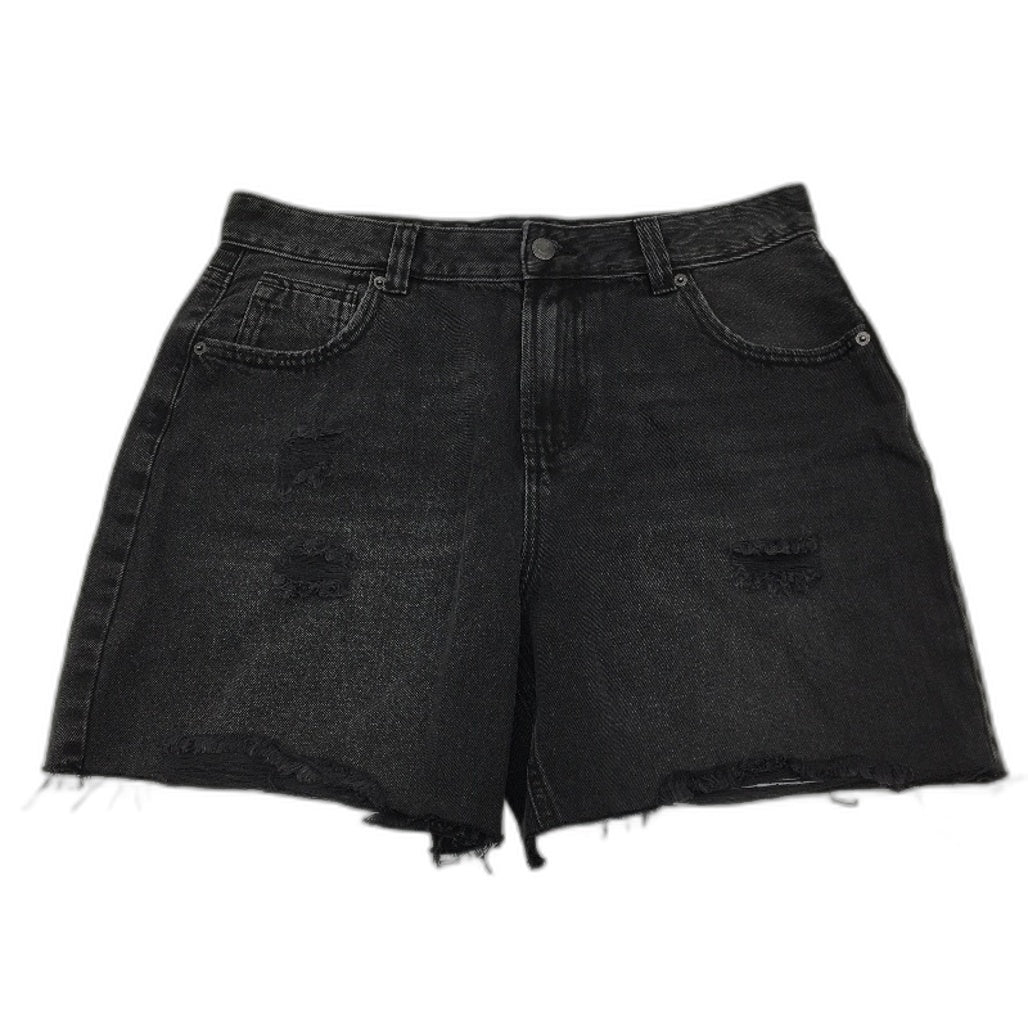 Jay Jays Casey Bermuda Gravel Black Ripped Denim Shorts Ladies Size AU 14 NEW