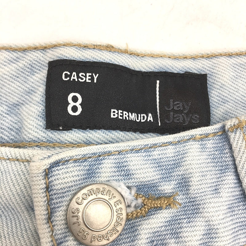 Jay Jays Casey Bermuda Bleached Blue Ripped Denim Shorts Ladies Size AU 8 NEW - Image 3