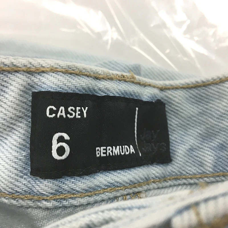 Jay Jays Casey Bermuda Bleached Blue Ripped Denim Shorts Ladies Size AU 6 NEW - Image 4