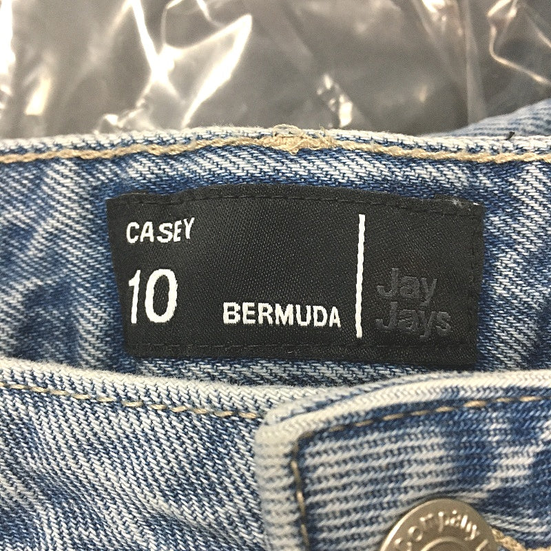 Jay Jays Casey Bermuda Mid Wash Blue Ripped Denim Shorts Ladies Size AU 10 NEW - Image 4