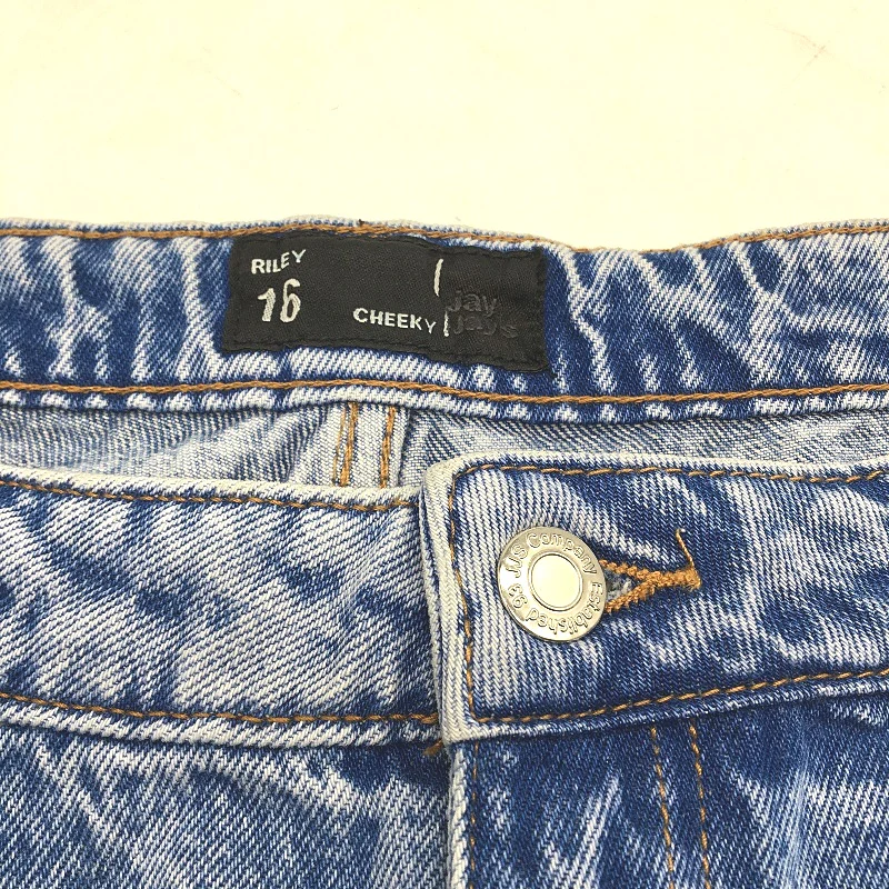 Jay Jays Riley High Rise Cheeky Ripped Bright Blue Shorts Ladies Size AU 16 NEW - Image 3