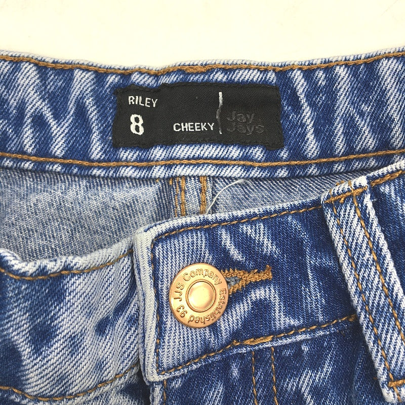 Jay Jays Riley High Rise Cheeky Ripped Bright Blue Shorts Ladies Size AU 8 NEW - Image 3