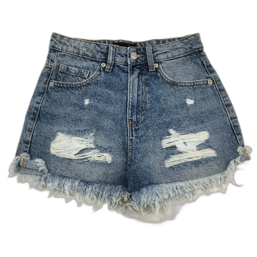Jay Jays Riley High Rise Cheeky Ripped Mid Indigo Shorts Ladies Size AU 8 NEW