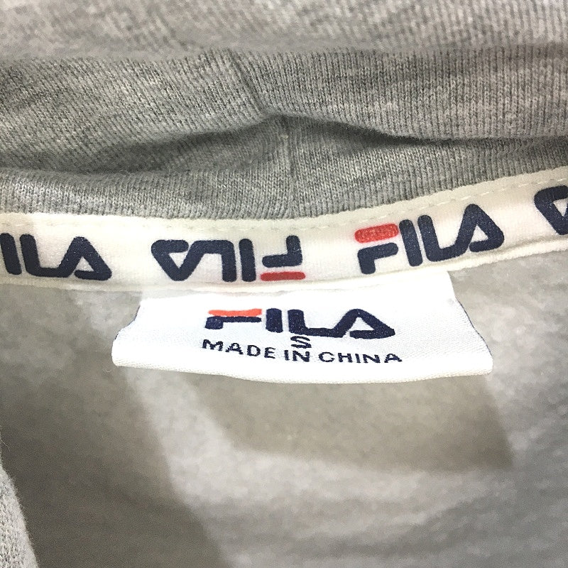 FILA Grey Fleece Lined Hooded Jumper Hoodie With Front Pockets Unisex Size S - Image 3