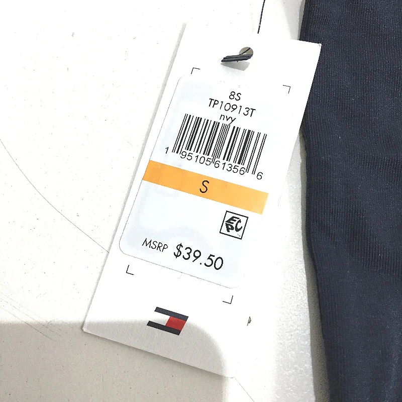 Tommy Hilfiger Sport Navy Colour Block Cropped T-Shirt Ladies Size Small NEW - Image 3