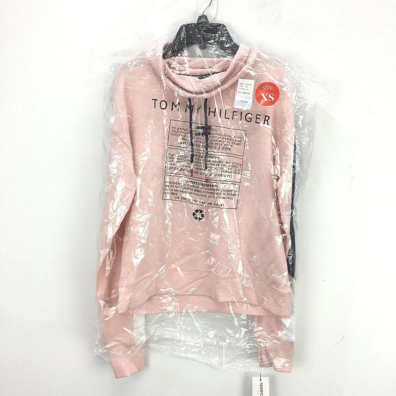 Tommy Hilfiger Sport Pink Cowl Neck Cotton Training Sweater Ladies Size XS NEW - Image 8