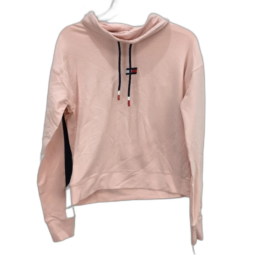 Tommy Hilfiger Sport Pink Cowl Neck Cotton Training Sweater Ladies Sz Small NEW