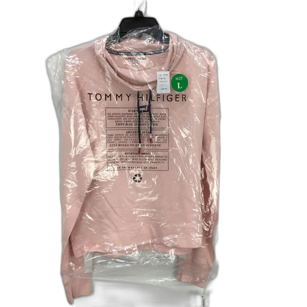 Tommy Hilfiger Sport Pink Cowl Neck Cotton Training Sweater Ladies Sz Large NEW - Image 6