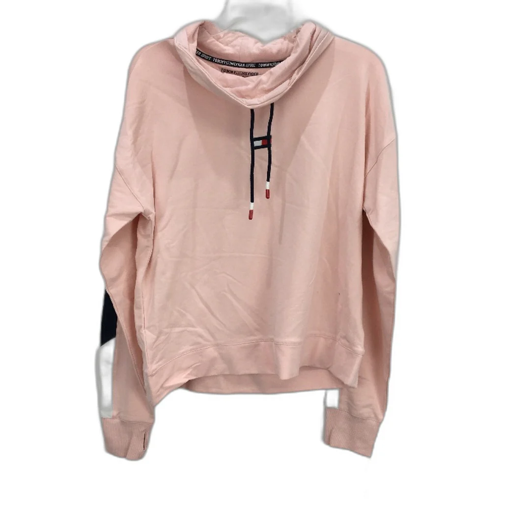 Tommy Hilfiger Sport Pink Cowl Neck Cotton Training Sweater Ladies Size XL NEW
