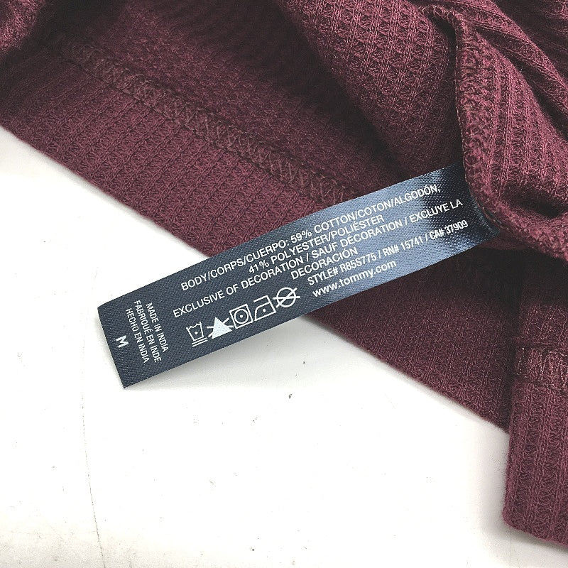 Tommy Hilfiger 2 Piece Solid Burgundy Waffle Pyjama Set Ladies Size Medium NEW - Image 7