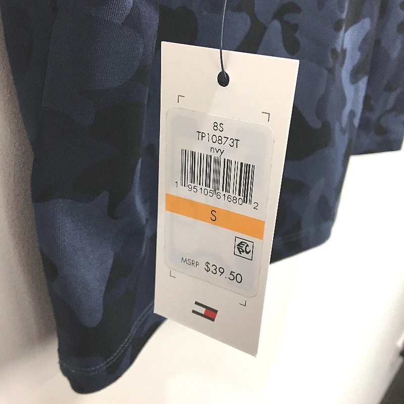 Tommy Hilfiger Navy Camo Short Sleeve Cropped T-Shirt Ladies Size Small NEW - Image 4