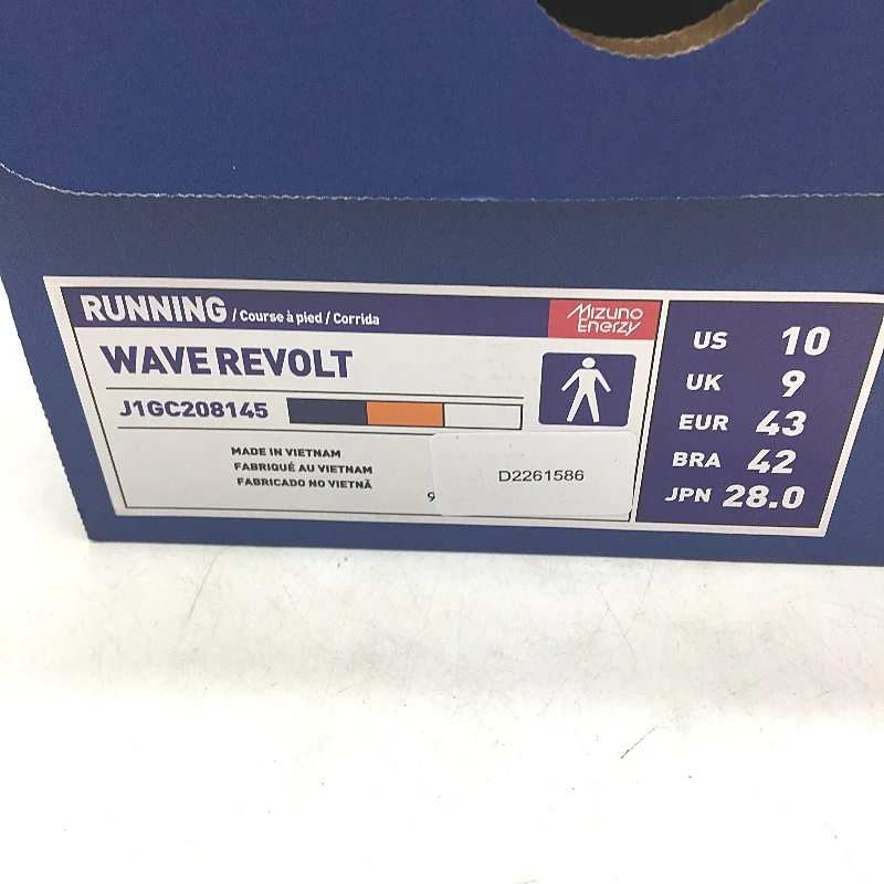 Mizuno Wave Revolt Navy & Orange Running Sneakers Mens Size US 10 EUR 43 NEW - Image 7