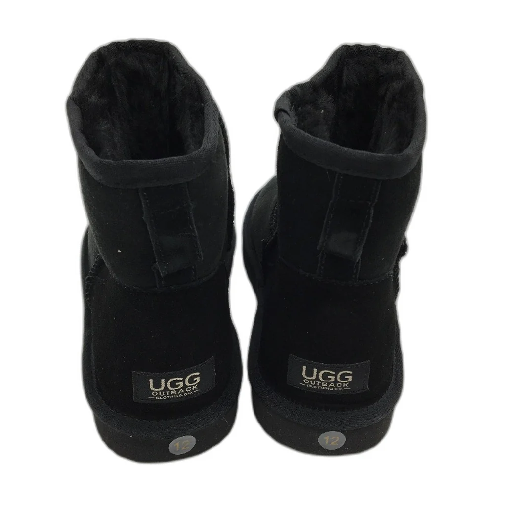 UGG Outback Australian Sheepskin Black Mini Classic Boot Unisex M11 L12 NEW - Image 3