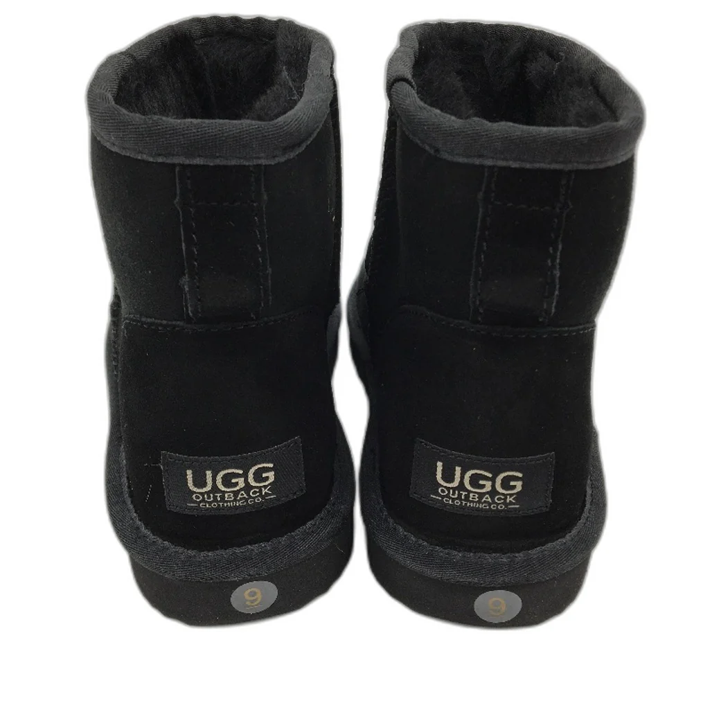 UGG Outback Australian Sheepskin Black Mini Classic Boot Unisex M8 L9 NEW - Image 3